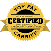 Top Pay Certified Carrier Designation by the National Transportation Institute