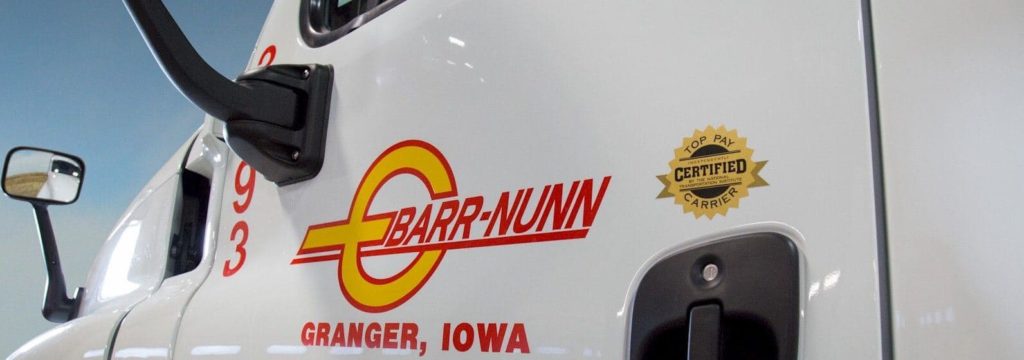 Semi-truck showing the Barr-Nunn logo, essential services