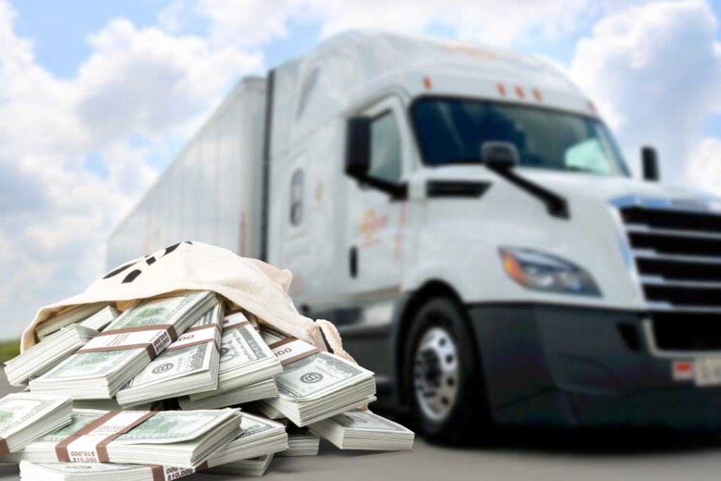 Truck with bag of money - Truck Driver Pay