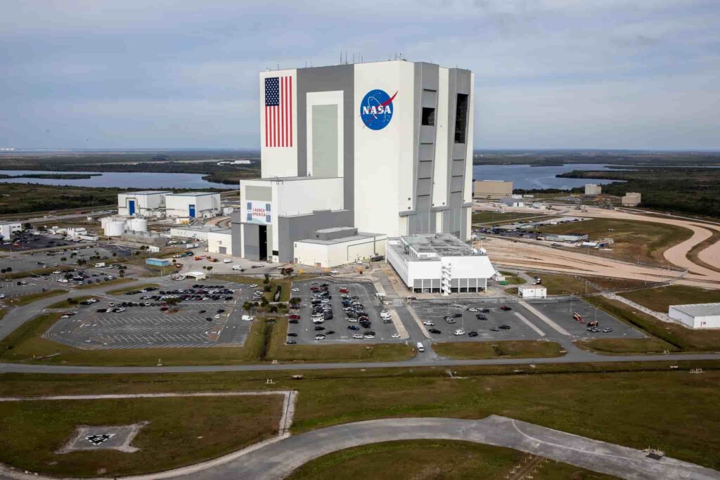 Aerial view of the Kennedy Space Center